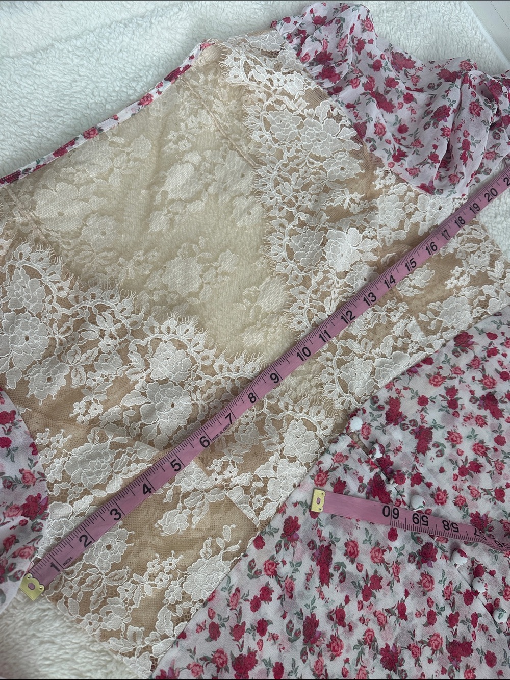 FOR LOVE & LEMONS Melrose White Floral Robe Victorias Secret Women L Feminine - Picture 10 of 11